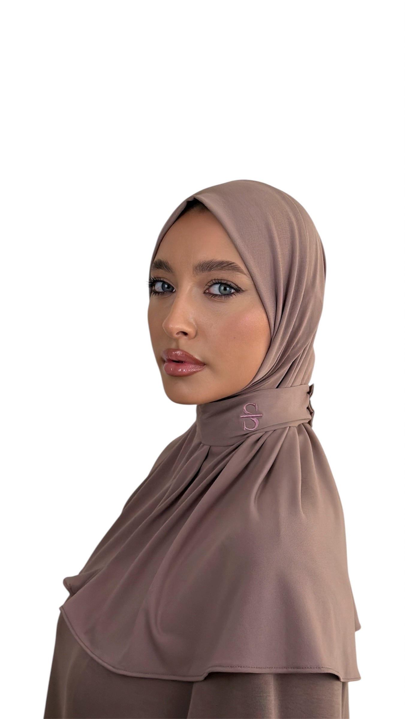 ROSE BEIGE X BUTTON SCARF