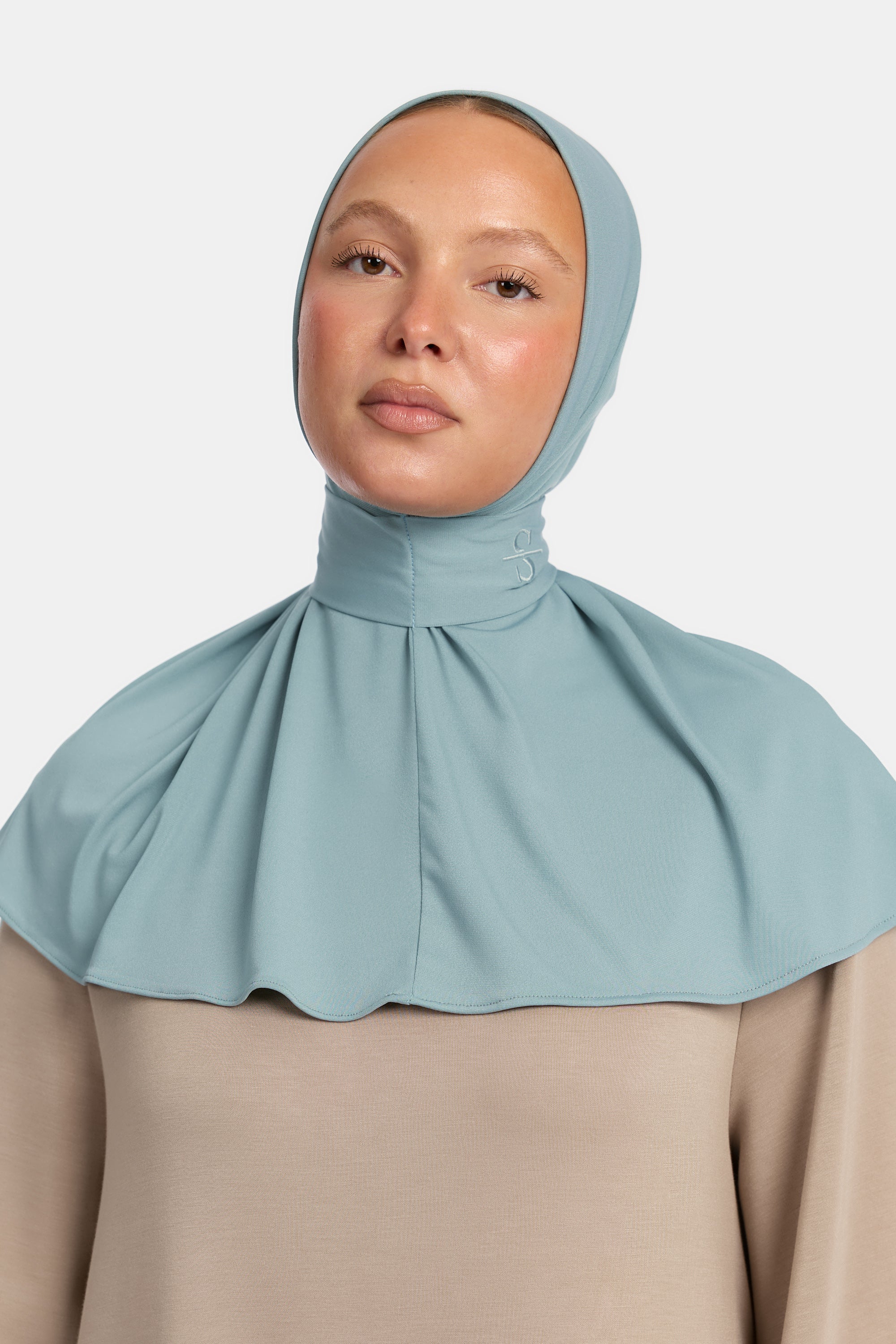 TURQUOISE X BUTTON SCARF