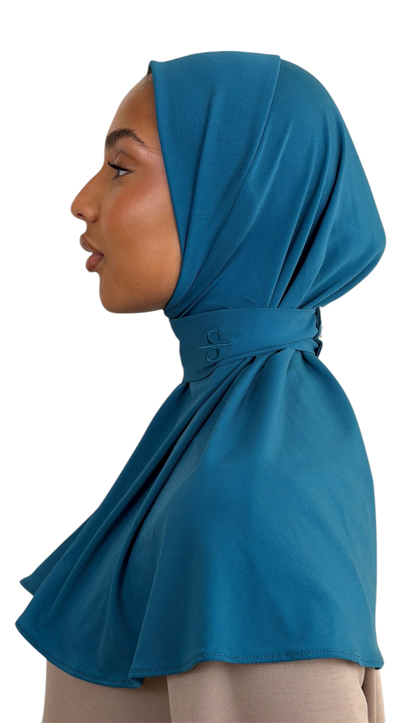 AQUA BLUE X BUTTON SCARF