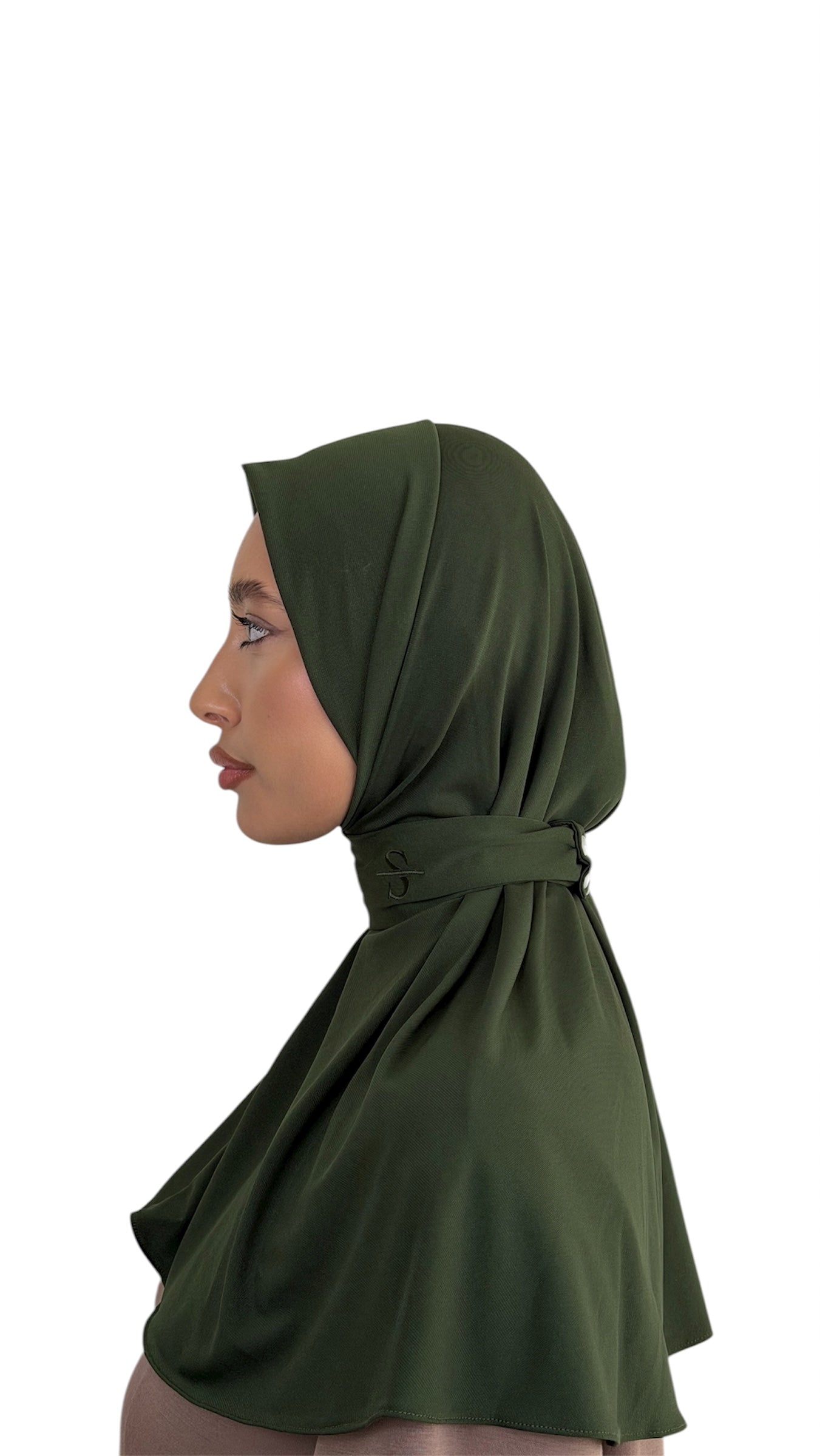 GREEN LEAF X BUTTON SCARF