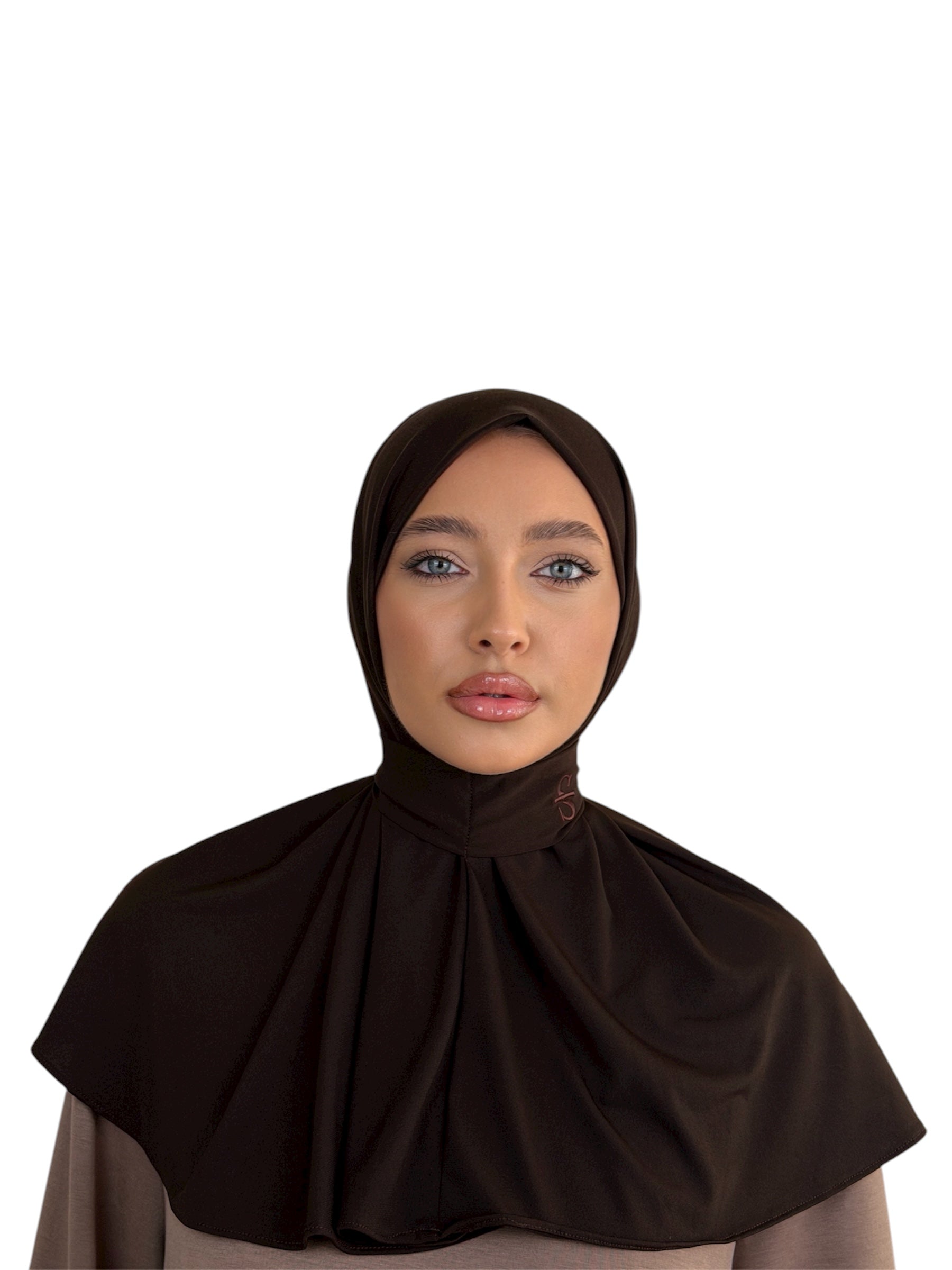 DARK COFFEE X BUTTON SCARF