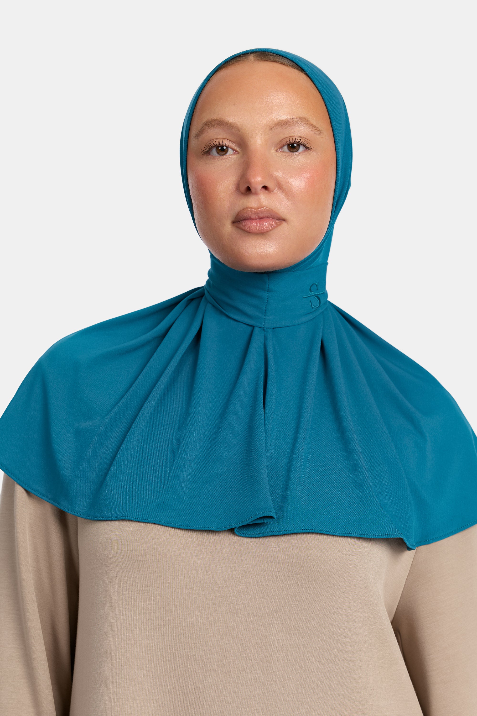 AQUA BLUE X BUTTON SCARF