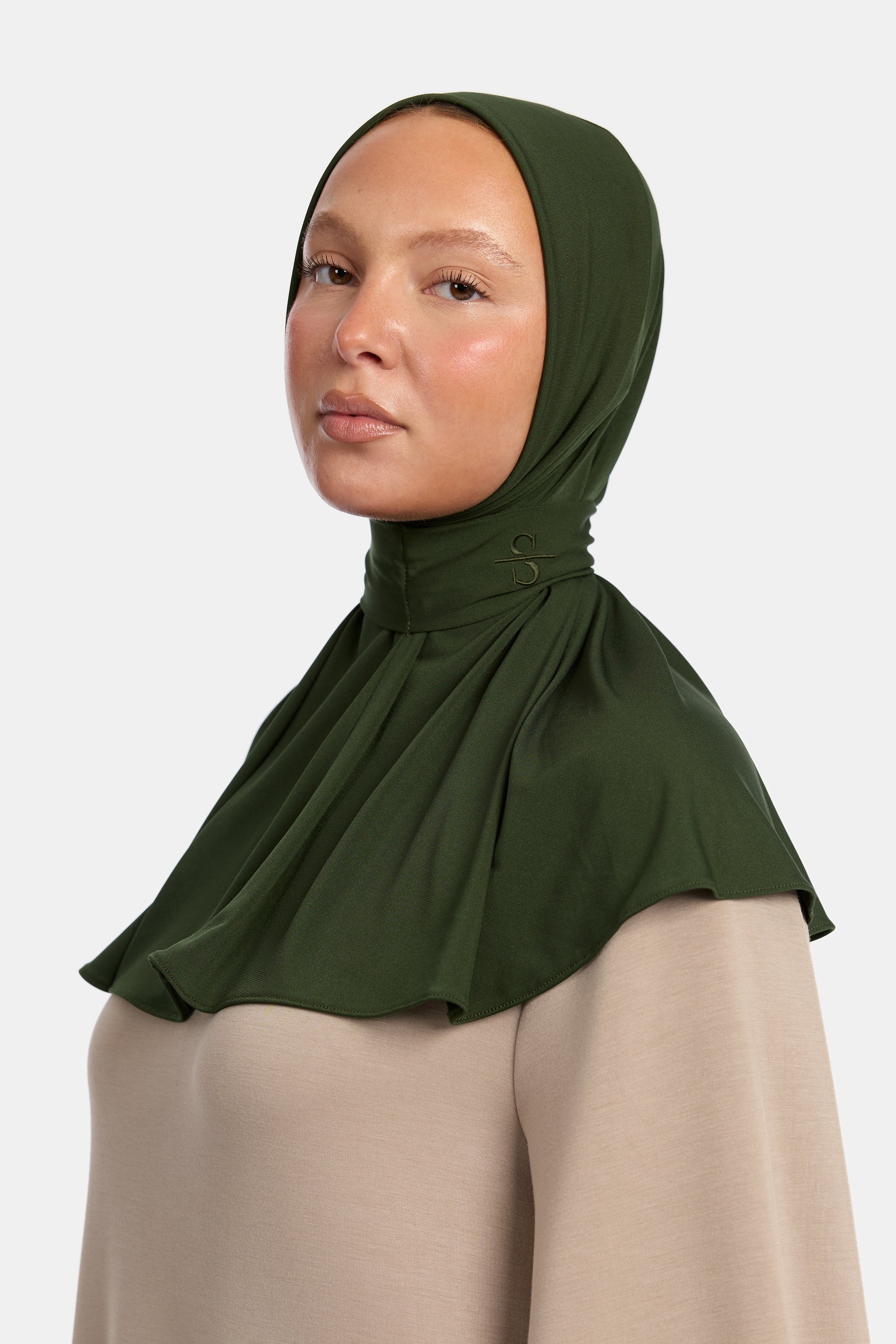 GREEN LEAF X BUTTON SCARF