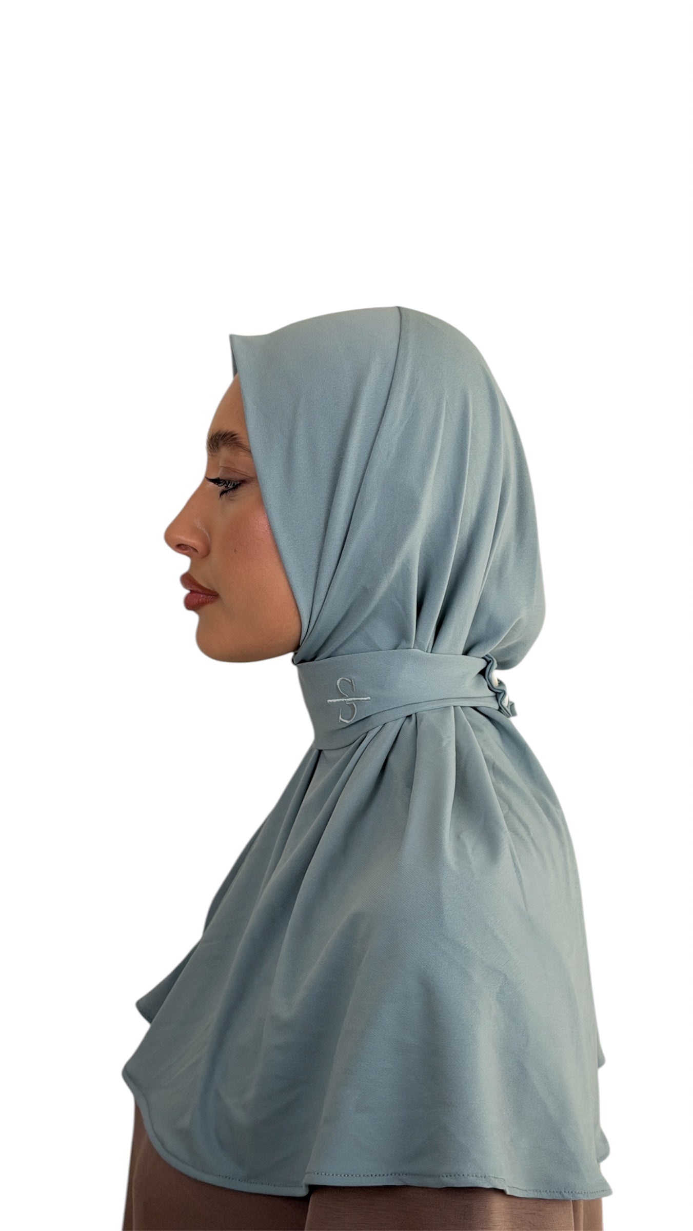 TURQUOISE X BUTTON SCARF