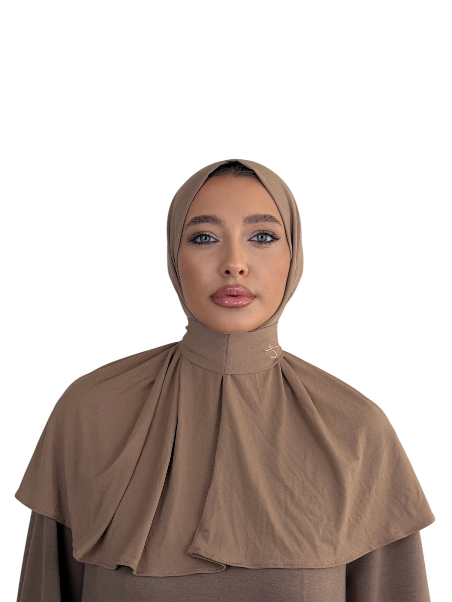 TAUPE X BUTTON SCARF