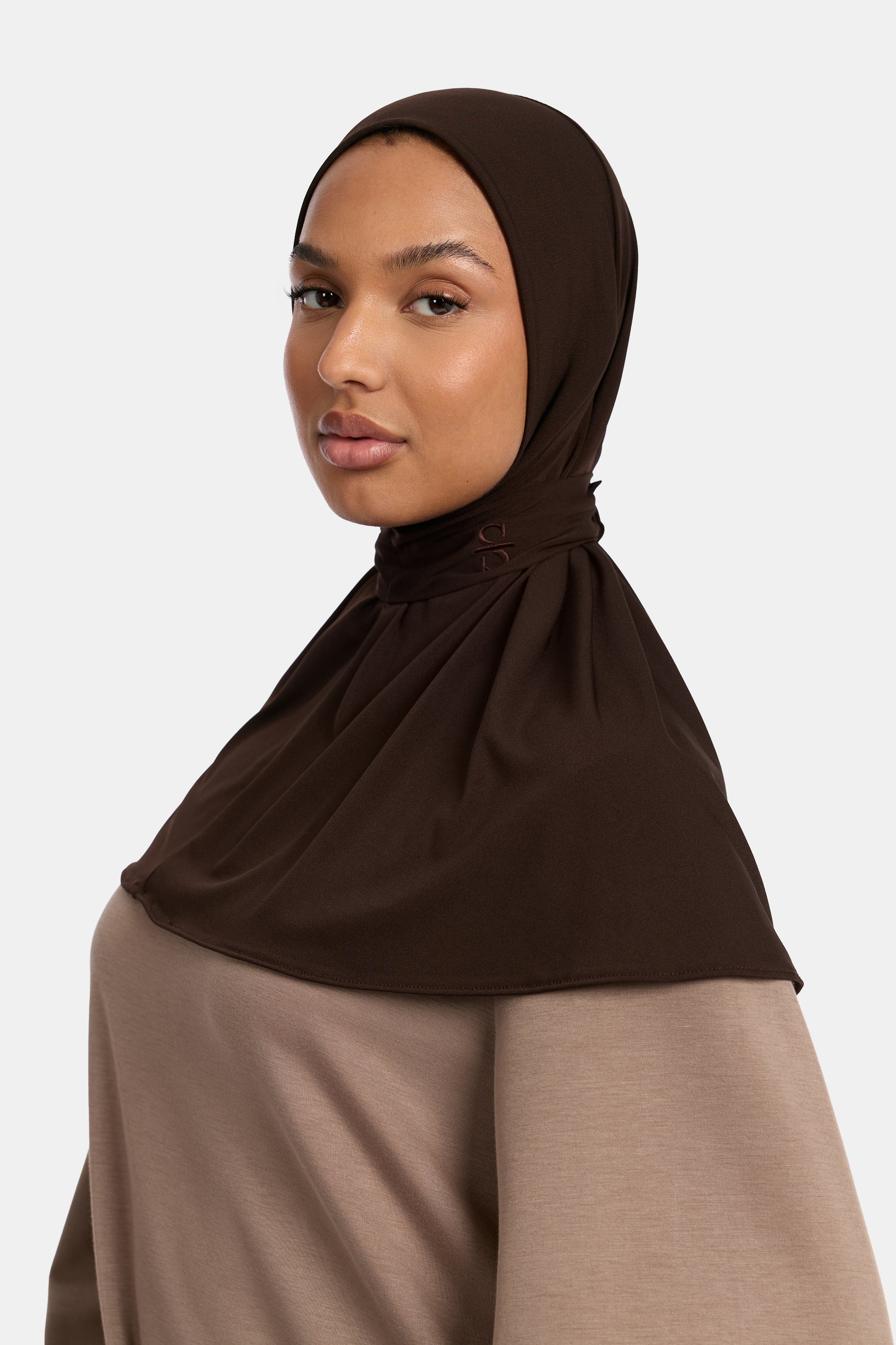 DARK COFFEE X BUTTON SCARF