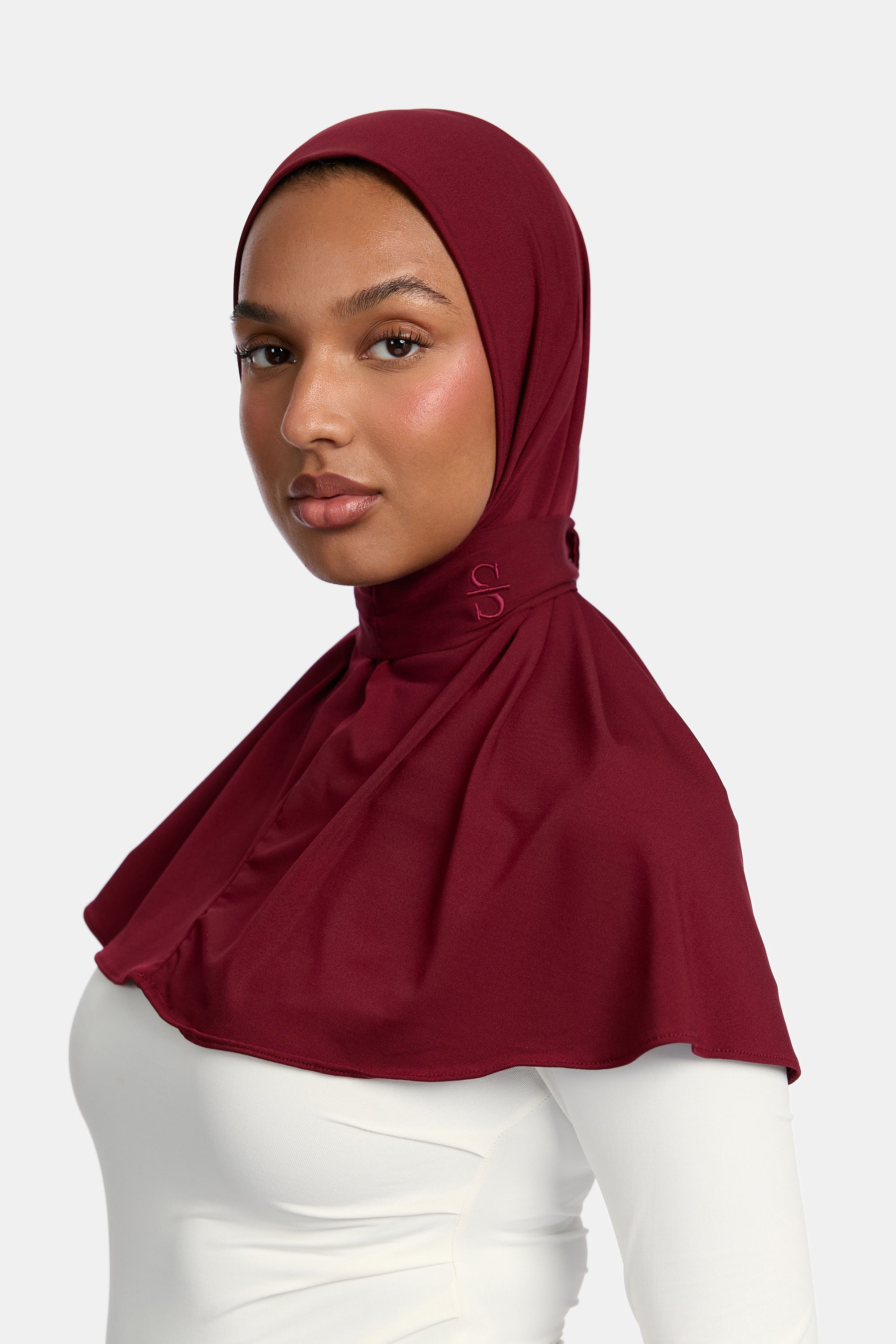 BUTTON SCARF X BURGUNDY