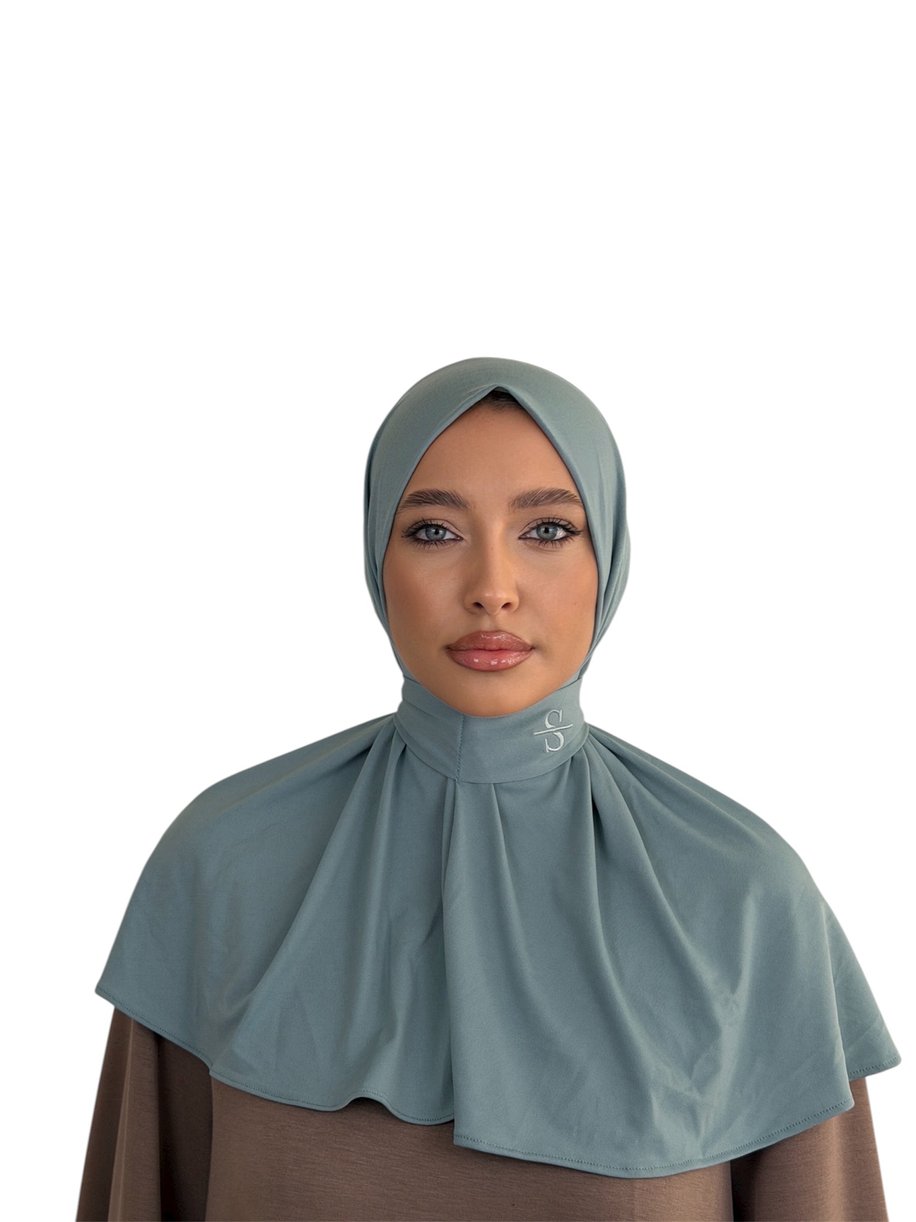 TURQUOISE X BUTTON SCARF