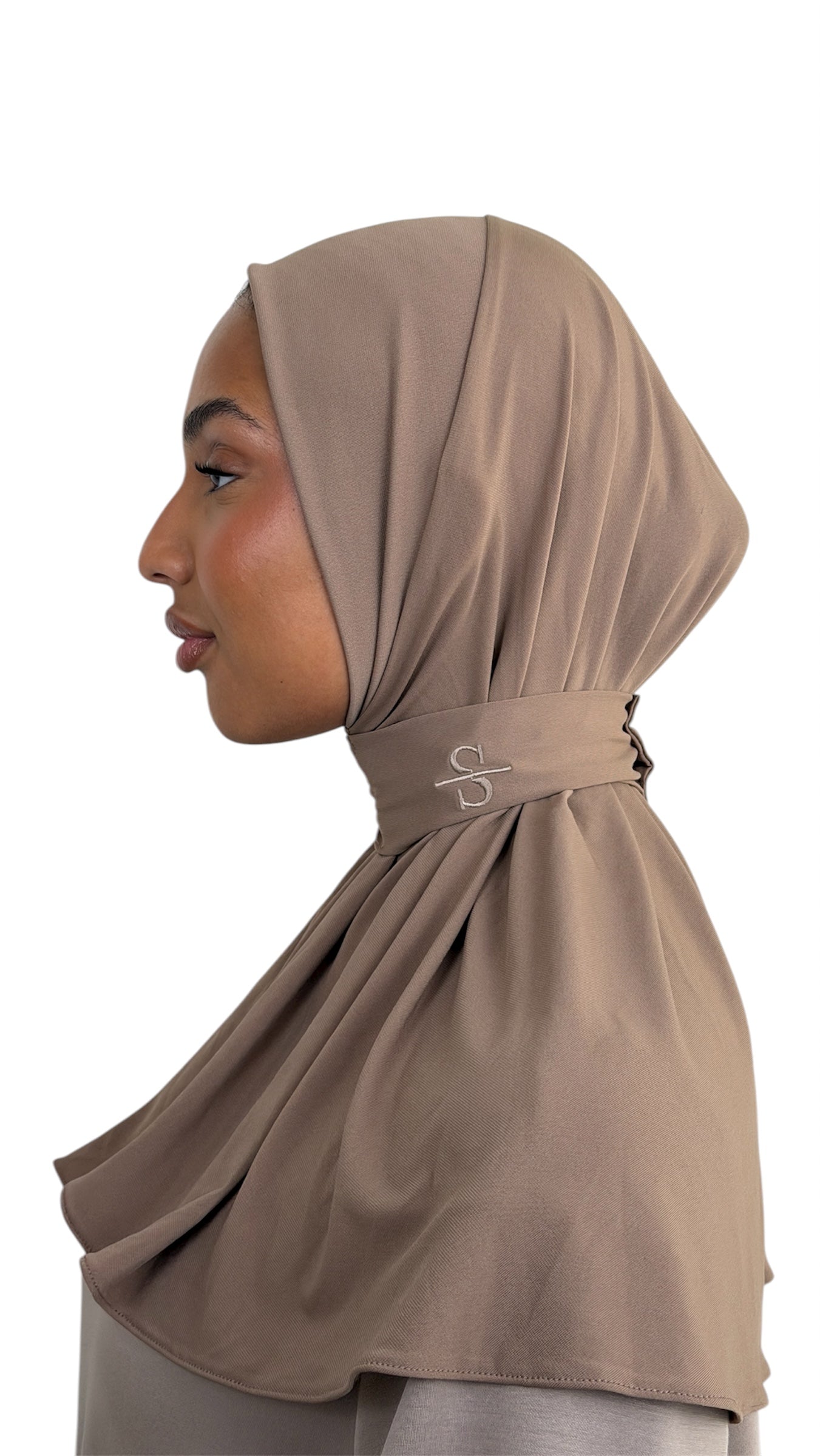 DARK TAUPE X BUTTON SCARF