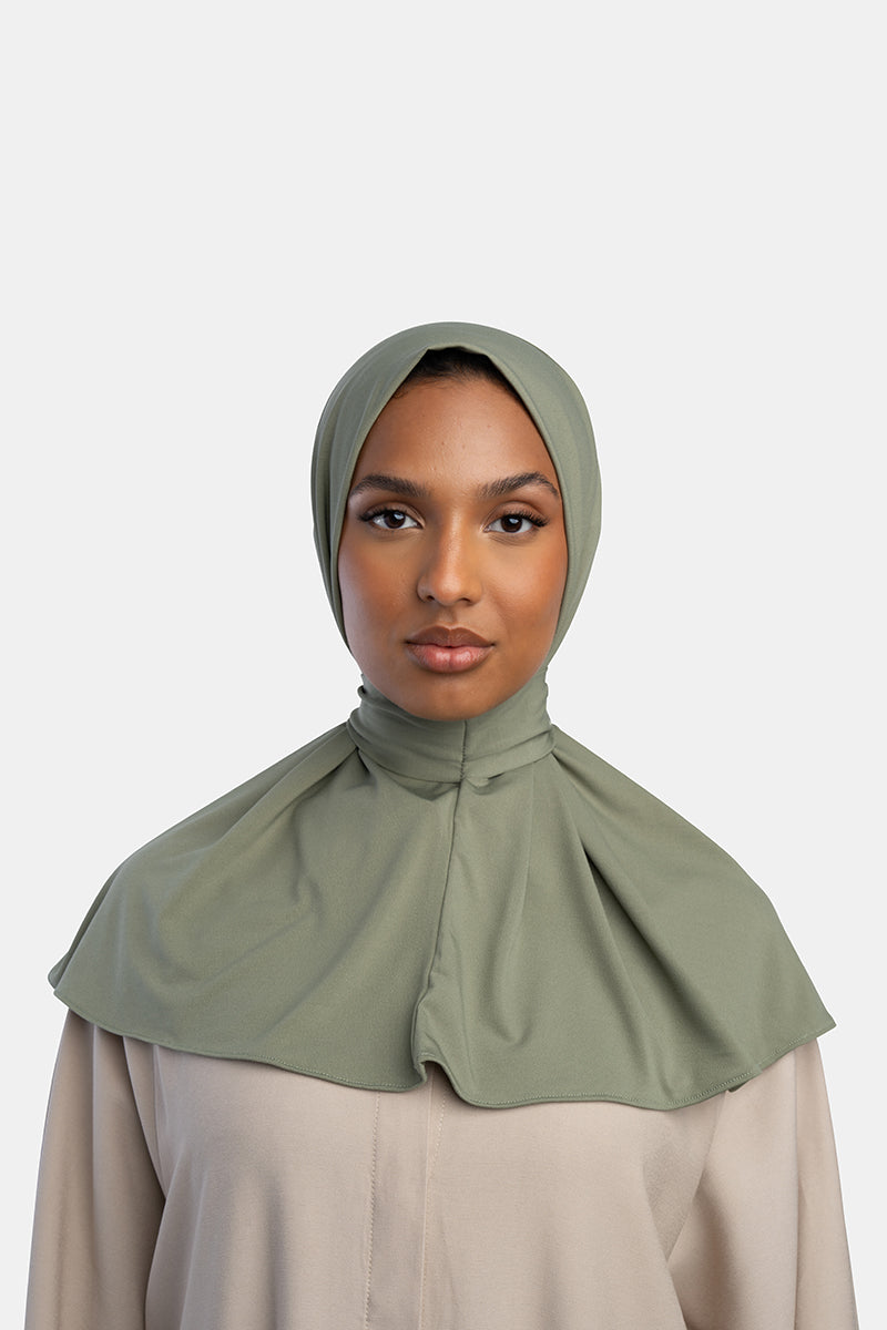 BUTTON SCARF X ARMY GREEN