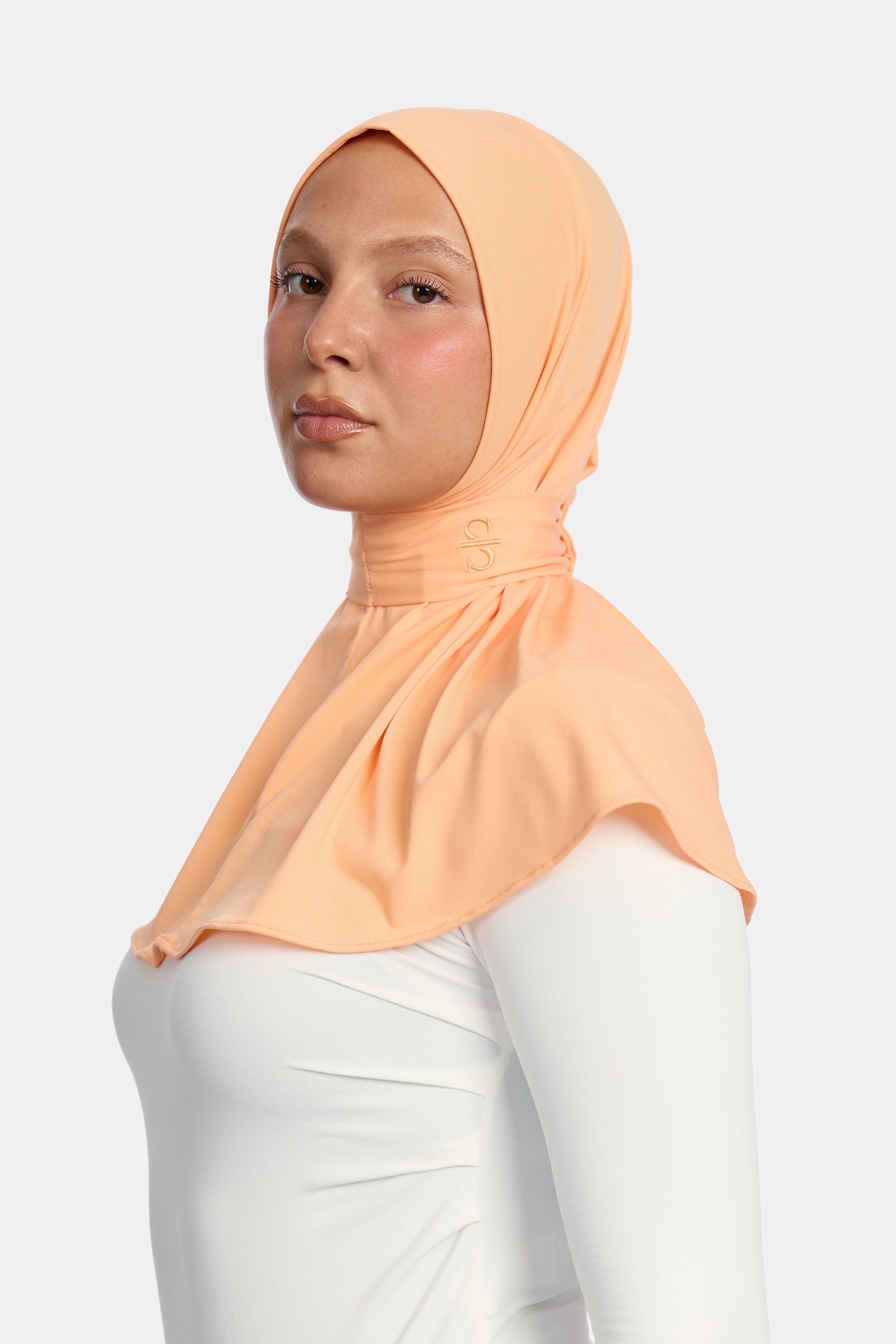 BUTTON SCARF X PEACH