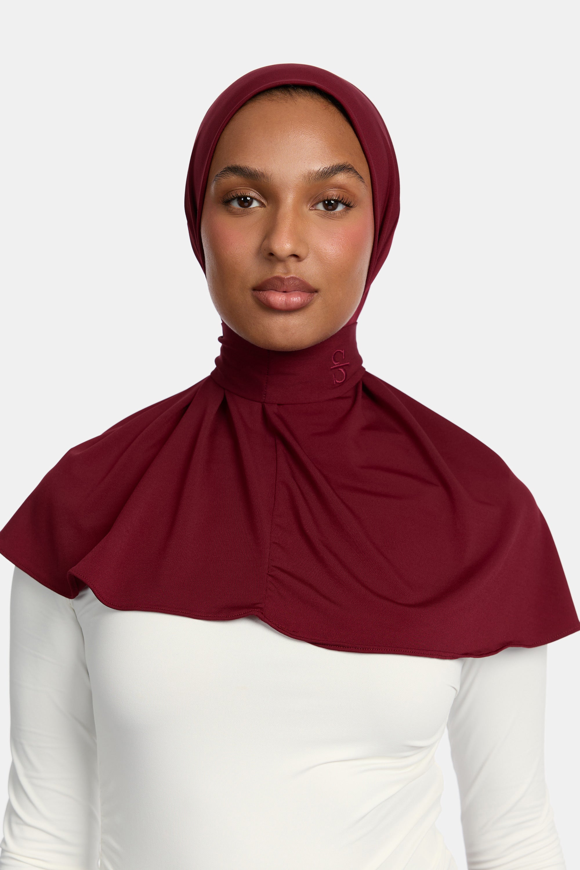 BUTTON SCARF X BURGUNDY