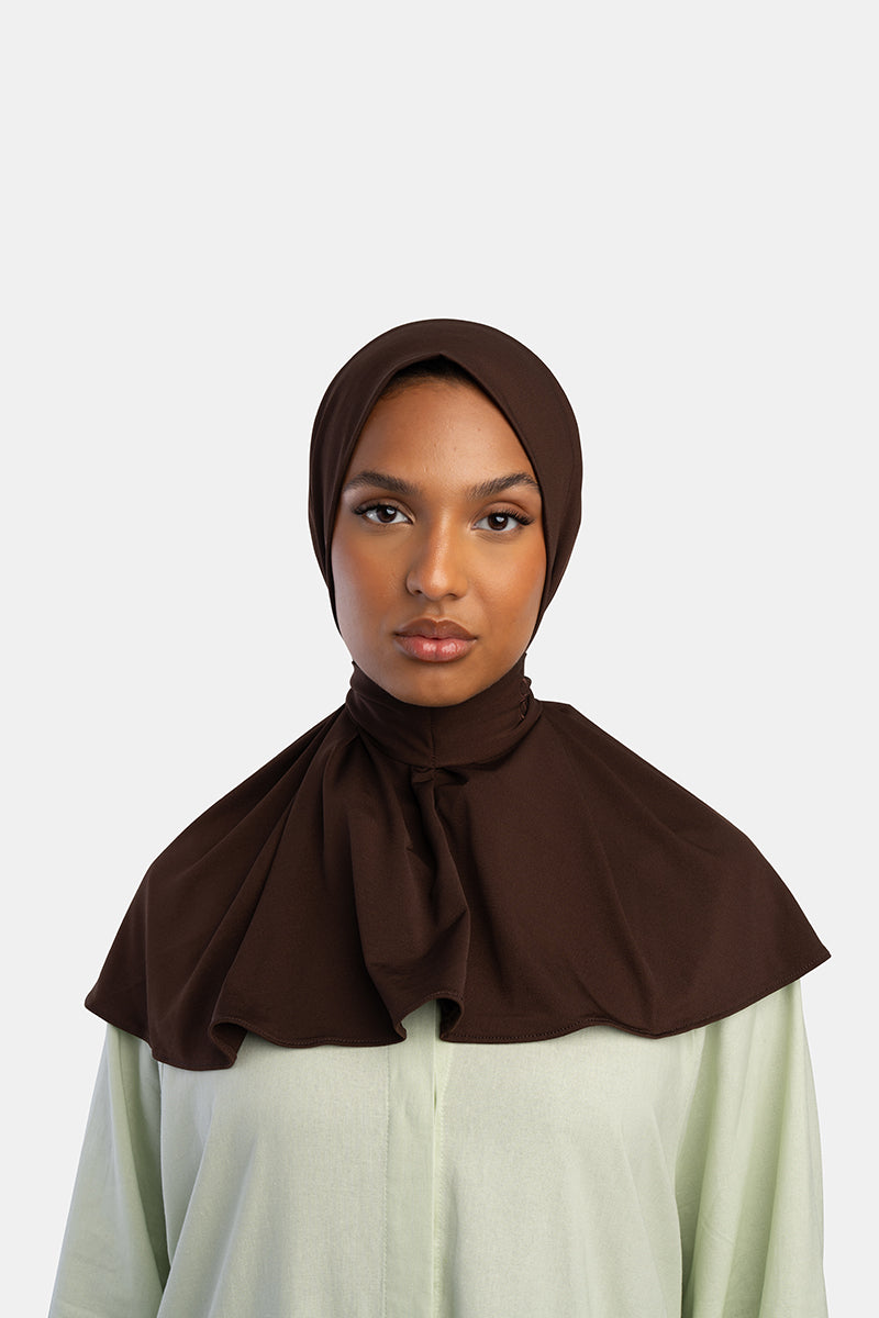 BUTTON SCARF X BROWN