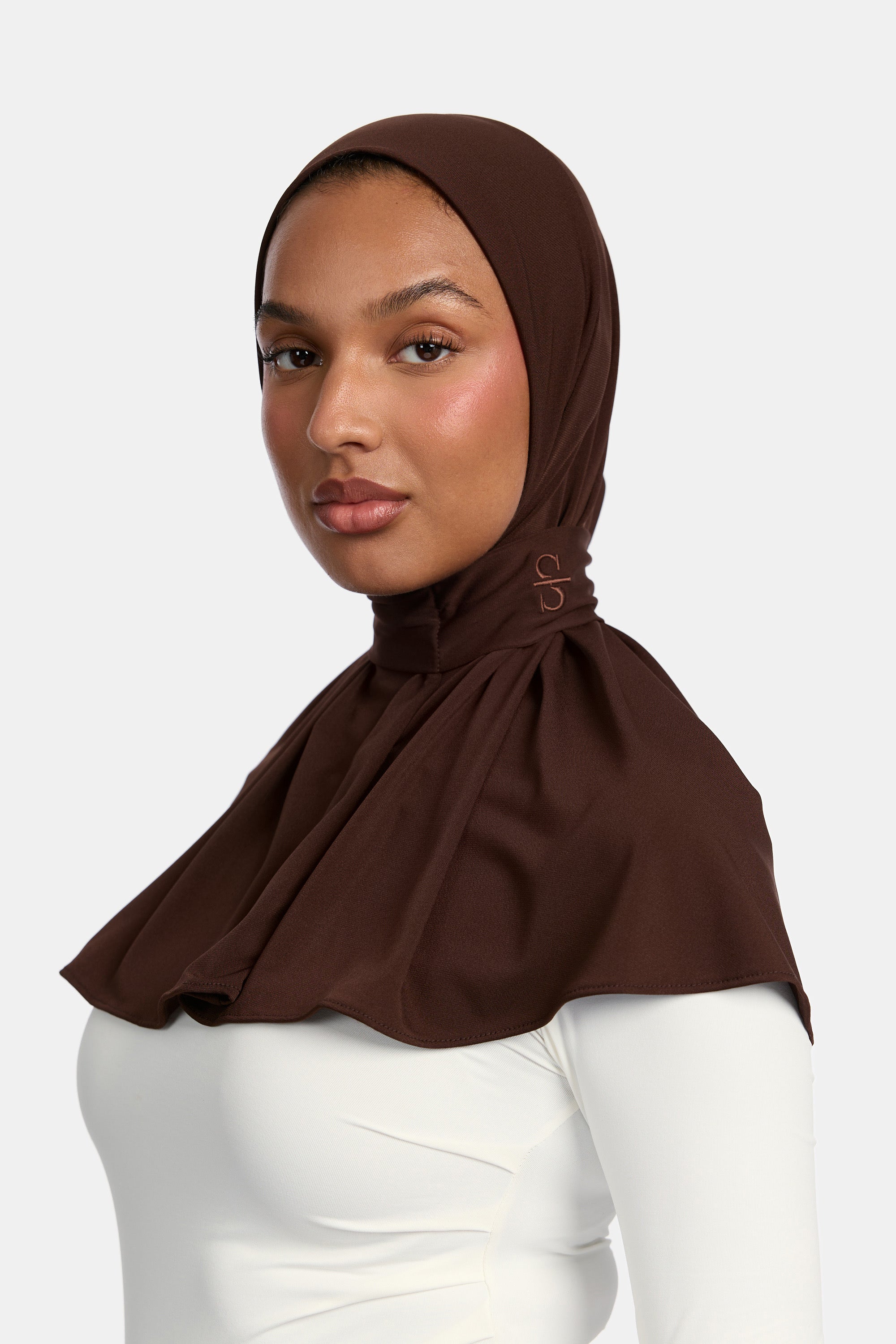 BUTTON SCARF X BROWN