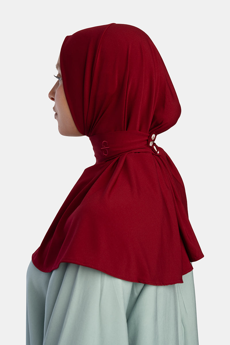 BUTTON SCARF X BURGUNDY