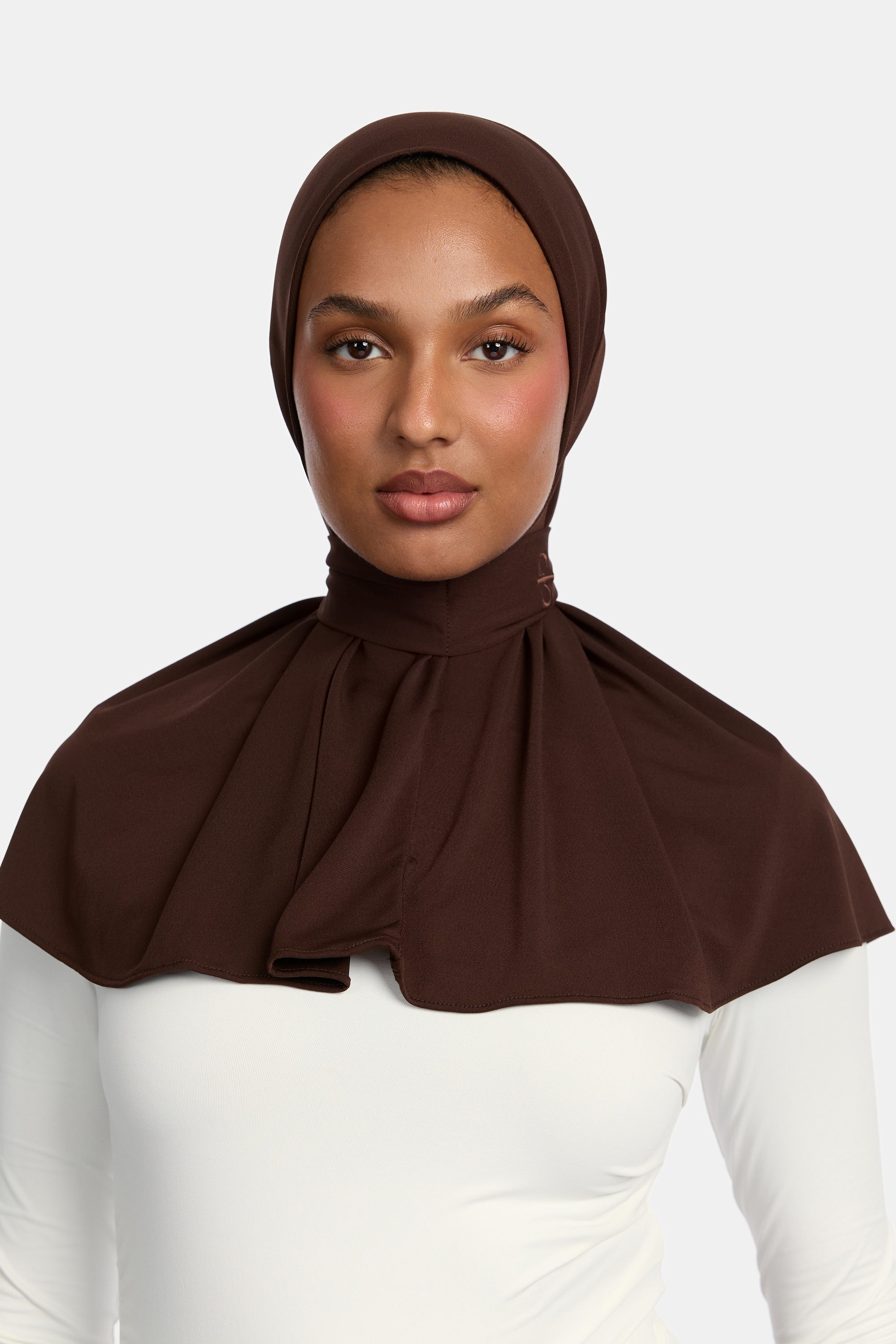 BUTTON SCARF X BROWN