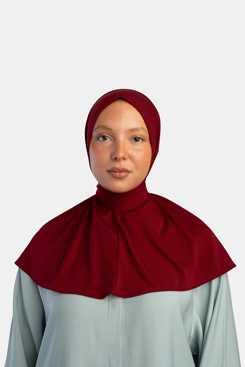 BUTTON SCARF X BURGUNDY