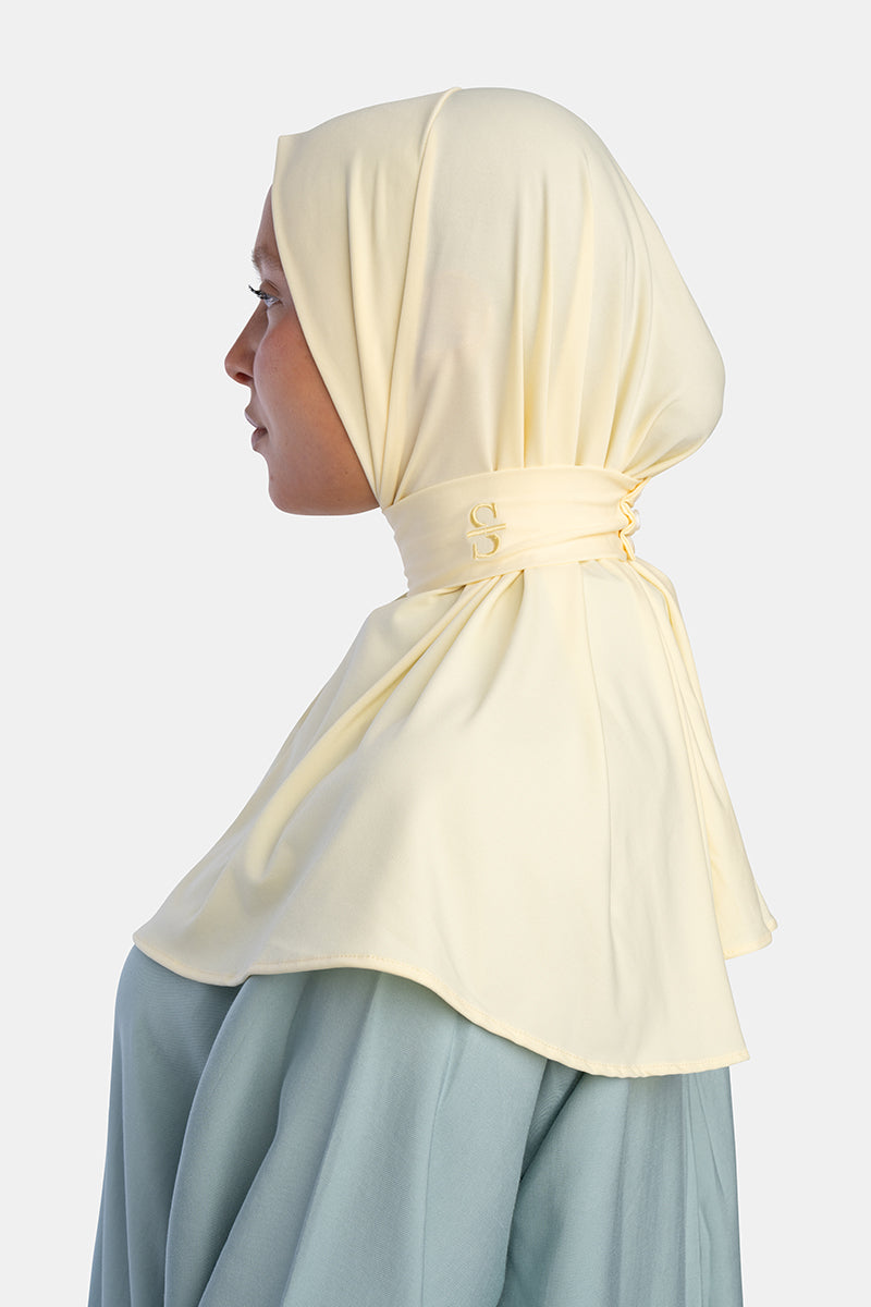 BUTTON SCARF X SOFT YELLOW