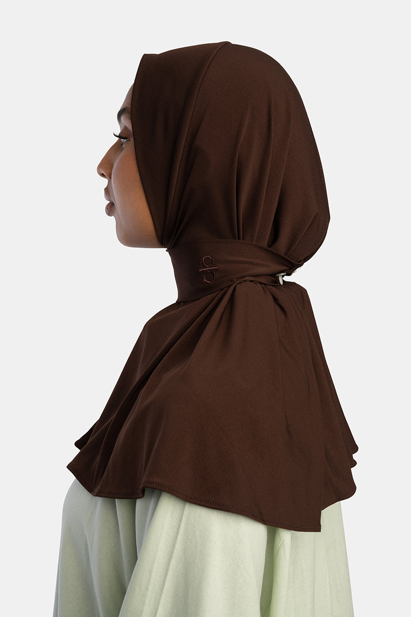 BUTTON SCARF X BROWN