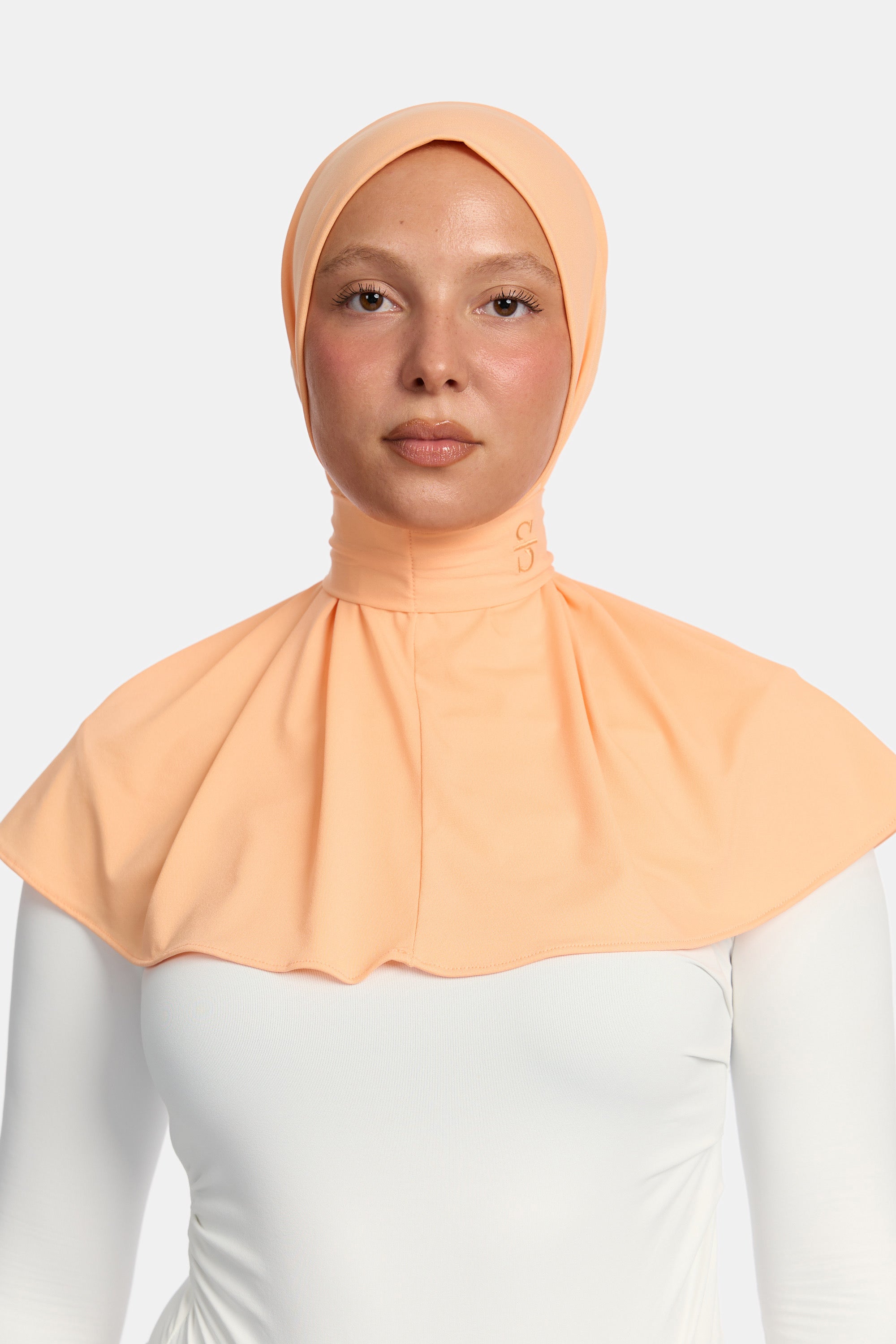 BUTTON SCARF X PEACH