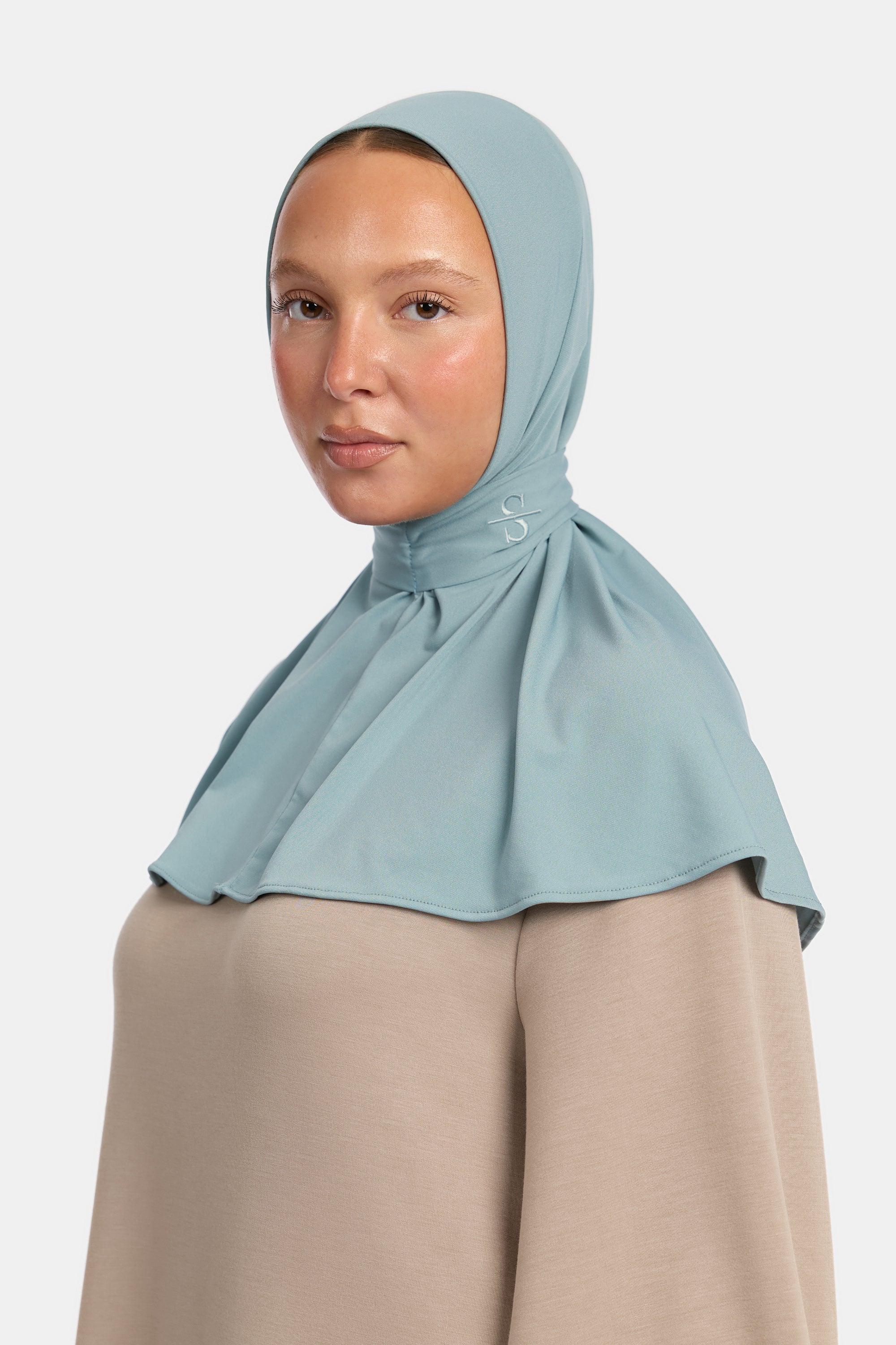 TURQUOISE X BUTTON SCARF