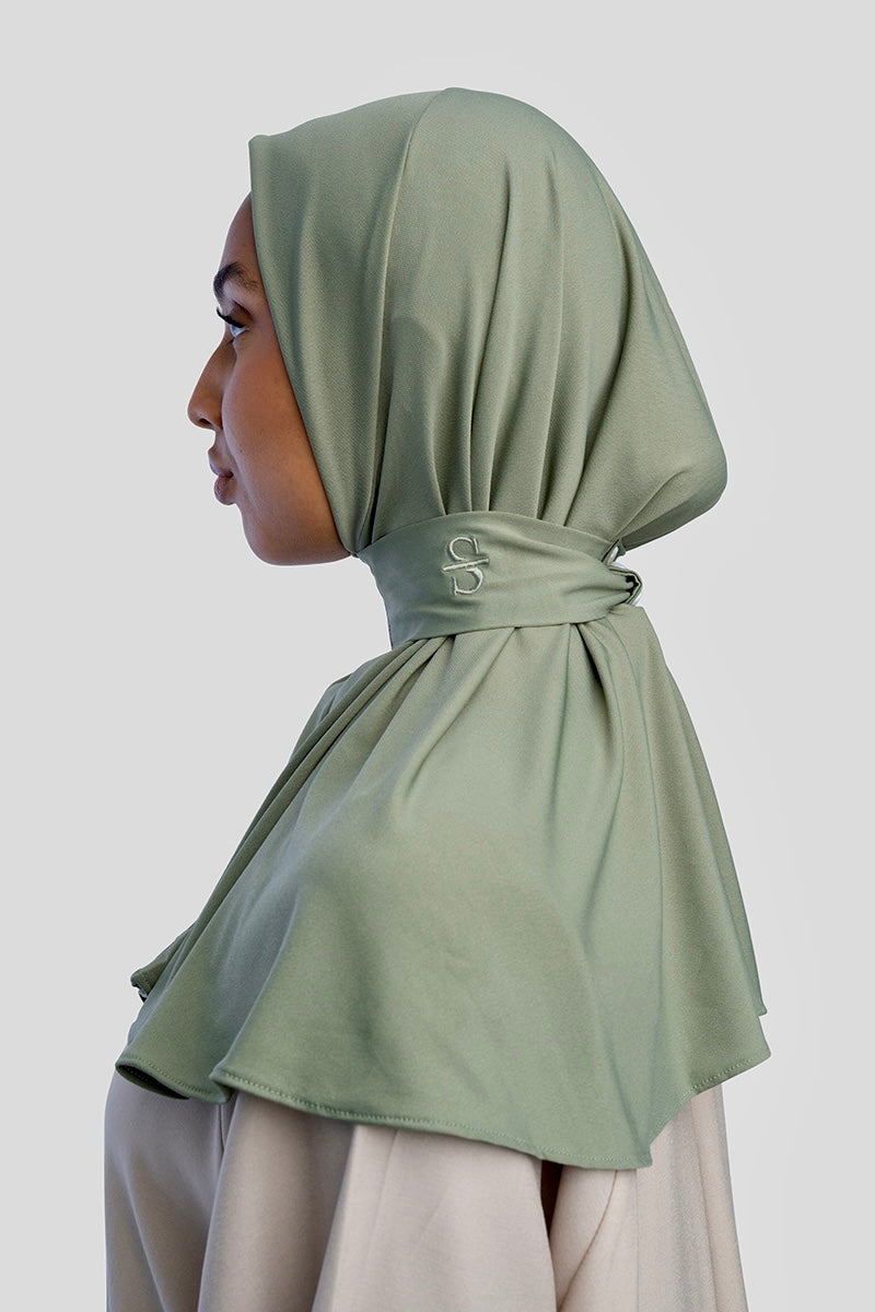 BUTTON SCARF X ARMY GREEN